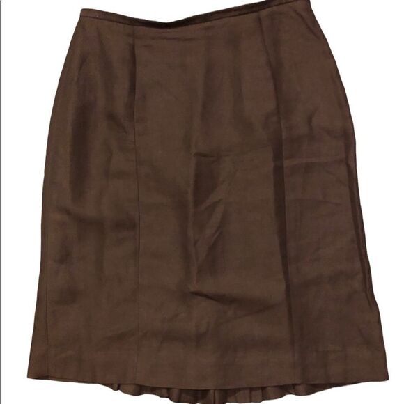 Loft Linen skirt Ann Taylor Loft brown size 6 - Picture 3 of 7